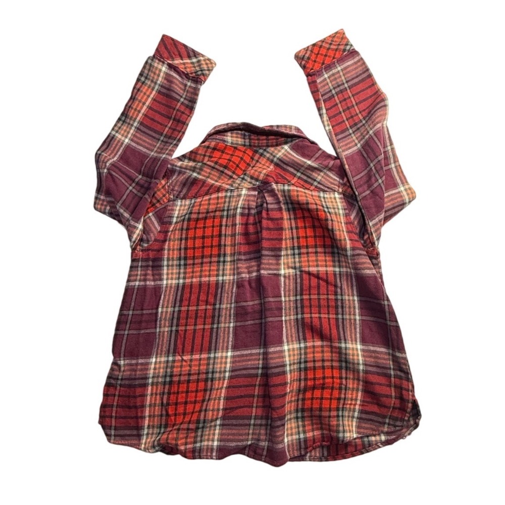 Woolrich Womens Red Purple Plaid Cotton Flannel Button Down Shirt Pockets Size M - Picture 2 of 6
